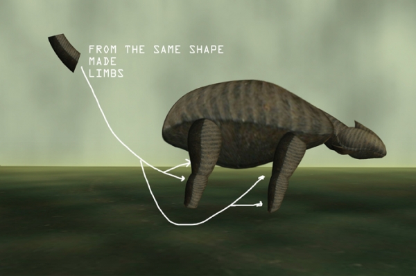 Creation of Armoured Dino: Step 4